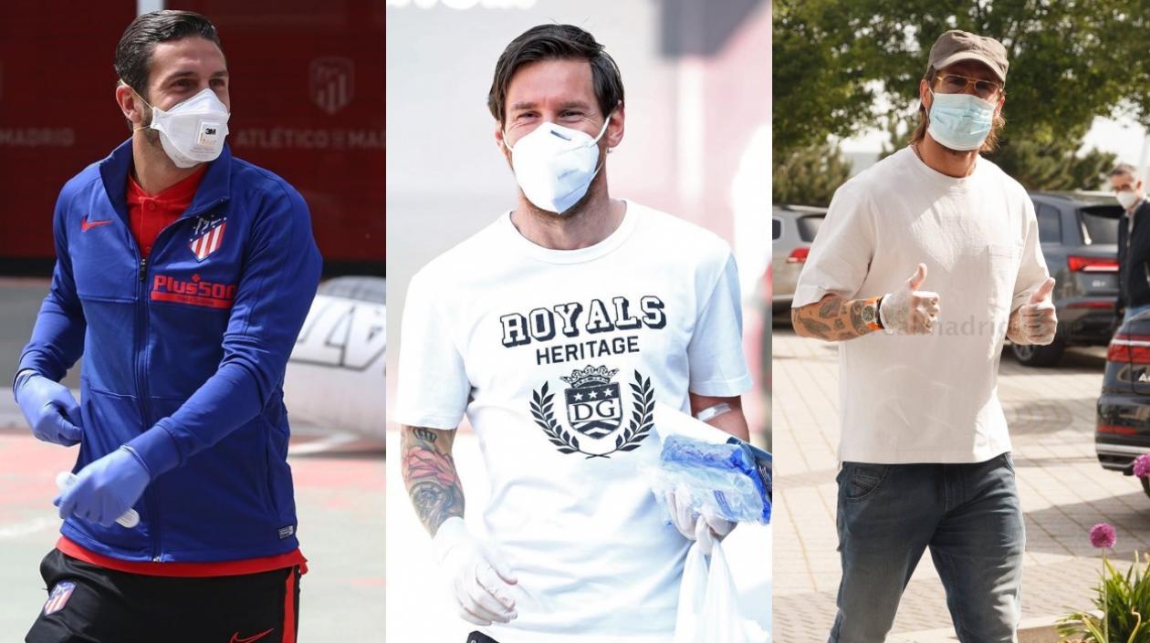 Koke, Lionel Messi y Sergio Ramos.