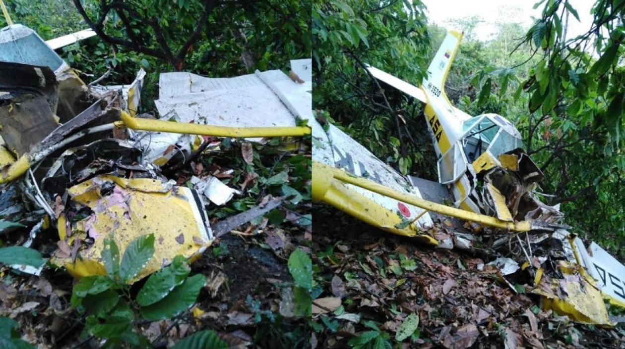 Así quedó la avioneta.