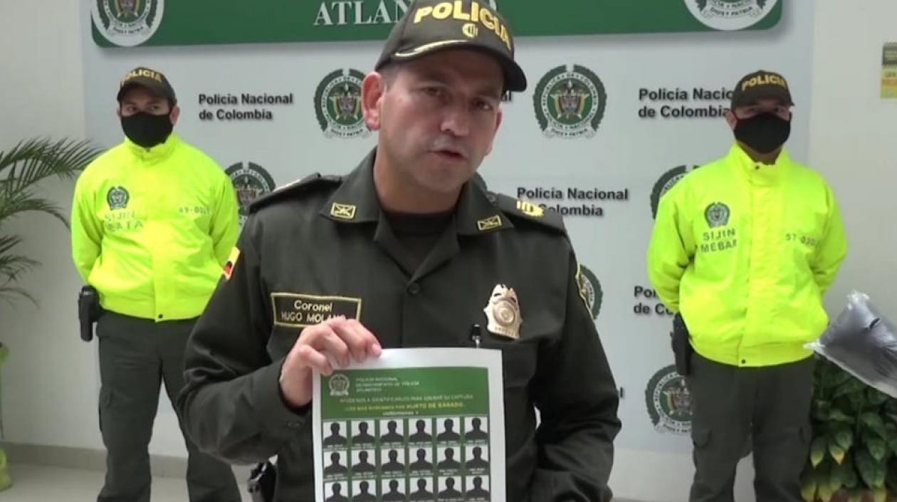 Coronel Hugo Molano, comandante Policía Atlántico.