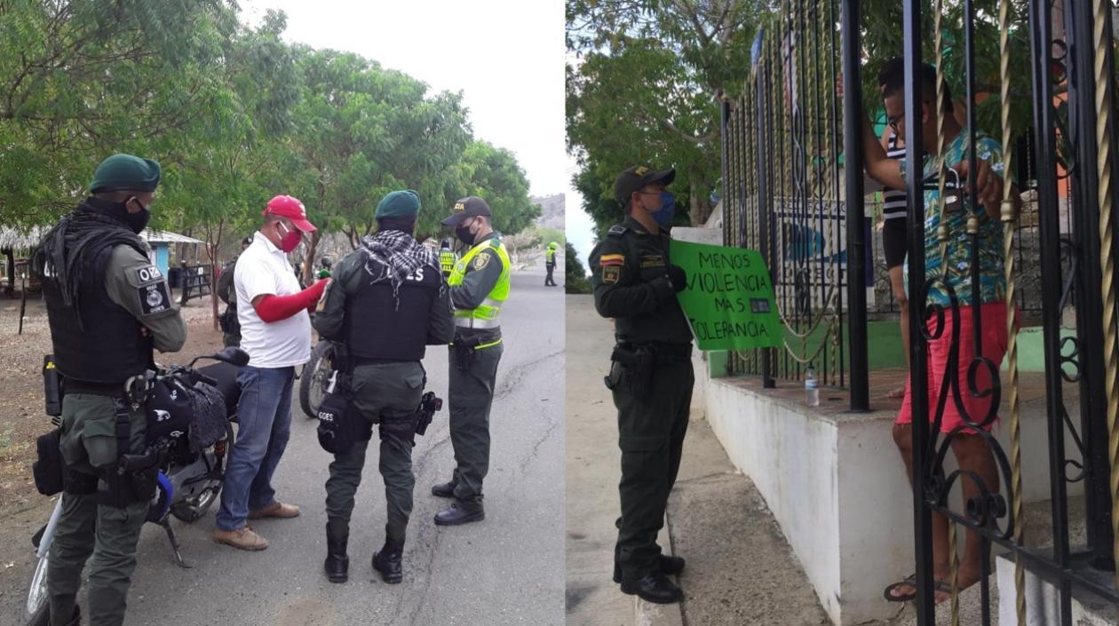 Policías en las calles de los municipios.