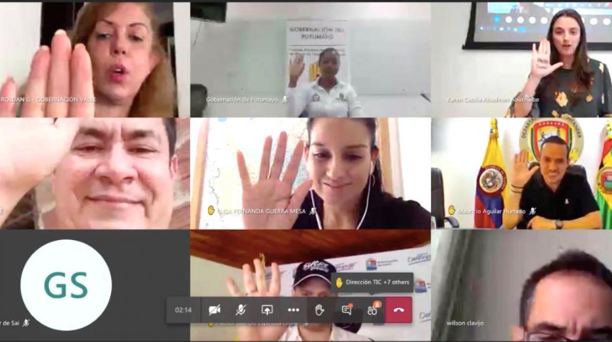 La Ministra Karen Abudinen durante el encuentro virtual.