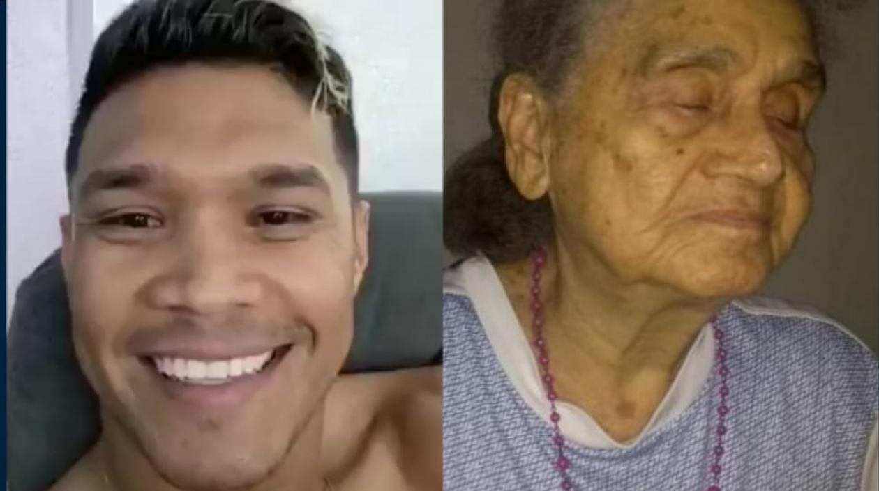 Teófilo Gutiérrez y la señora Roquelina.