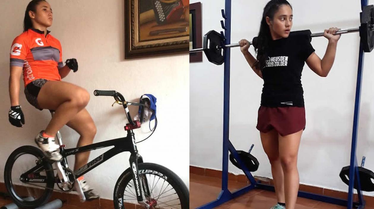La campeona Sharid Fayad, durante sus entrenamientos en casa.