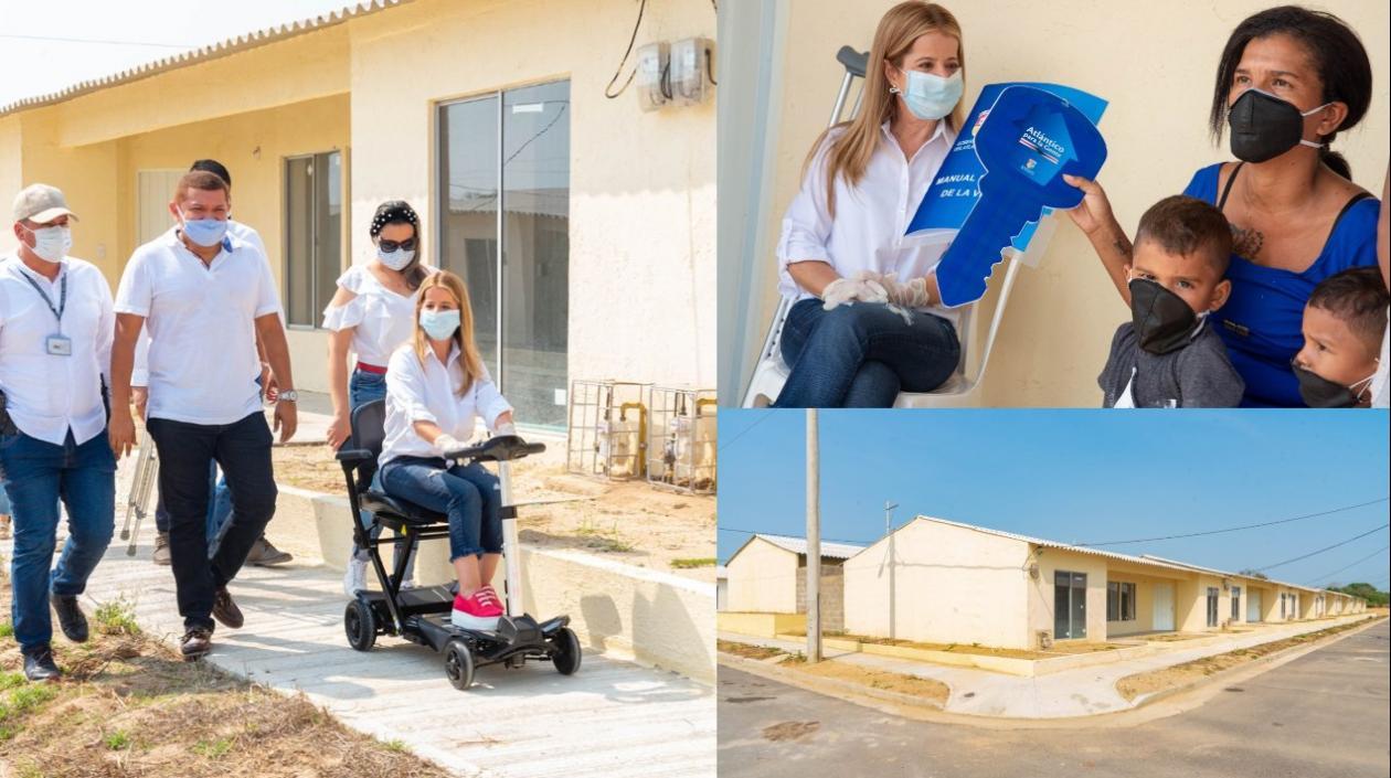 La Gobernadora entregó las dos primeras casas en Santo Tomás.