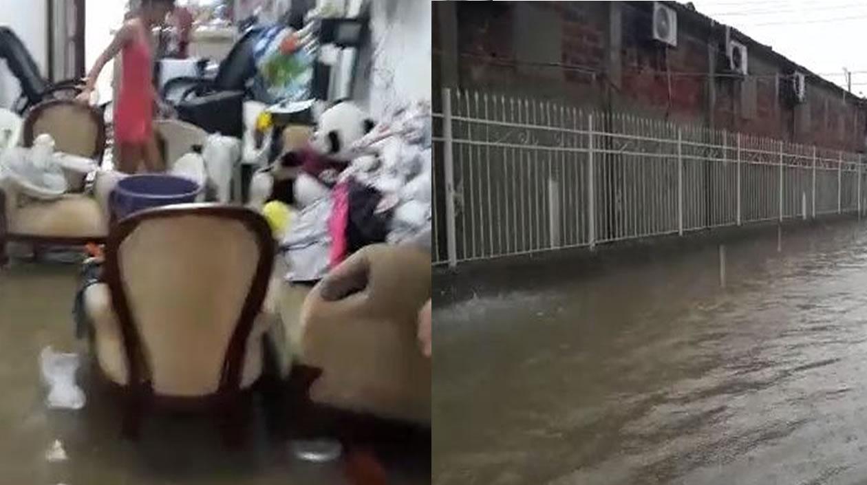 Casa anegada en Rebolo