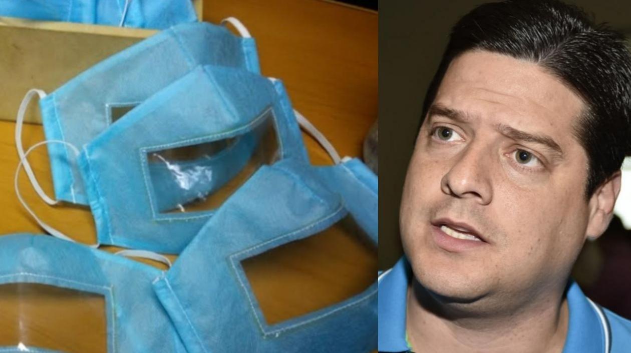 La iniciativa del senador Mauricio Gómez es que las personas que lean los labios, por pérdida auditiva, dispongan de este tipo de tapabocas.
