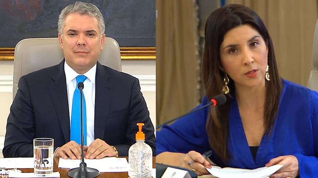 Presidente Iván Duque y Ministra de Educación 