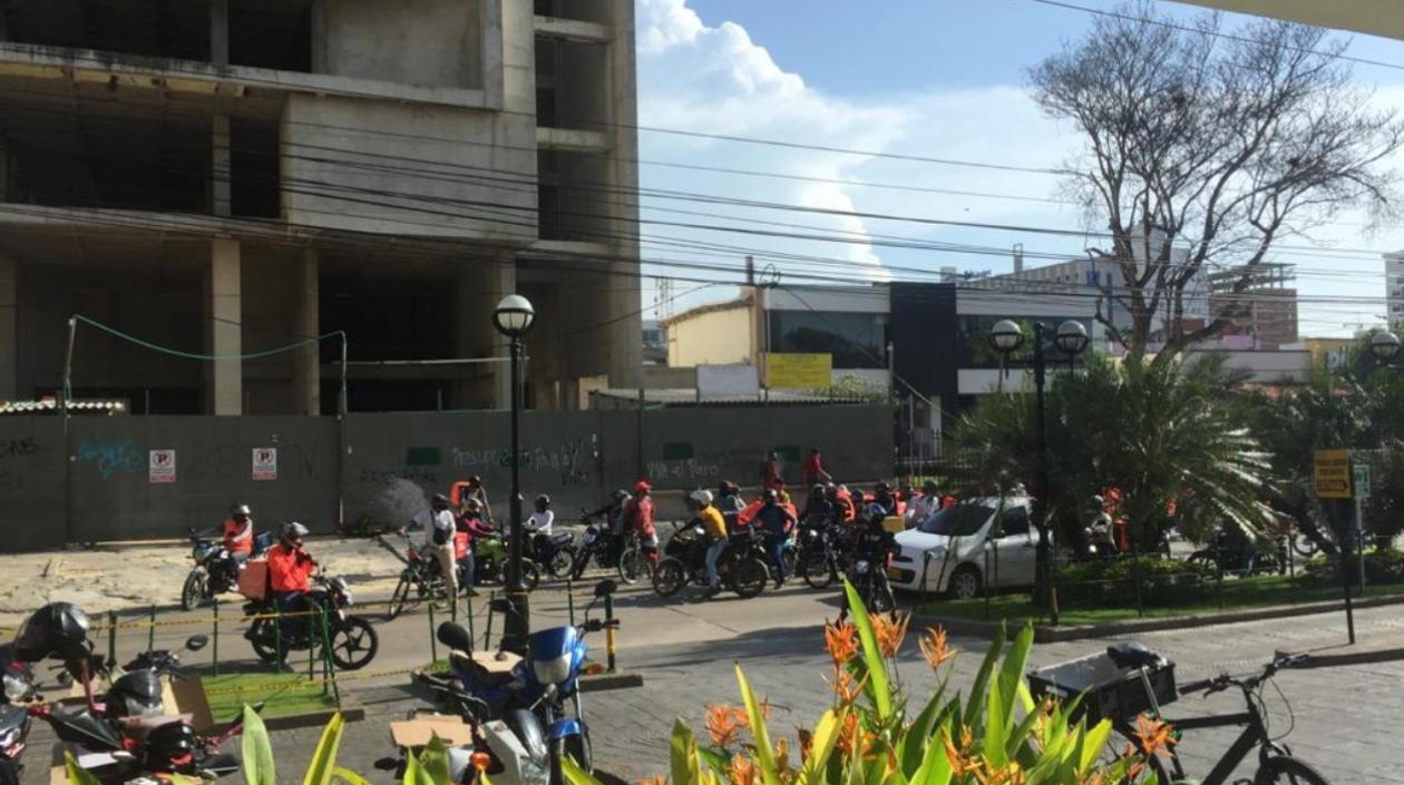 Protestas de domiciliarios al servicio de Rappi.