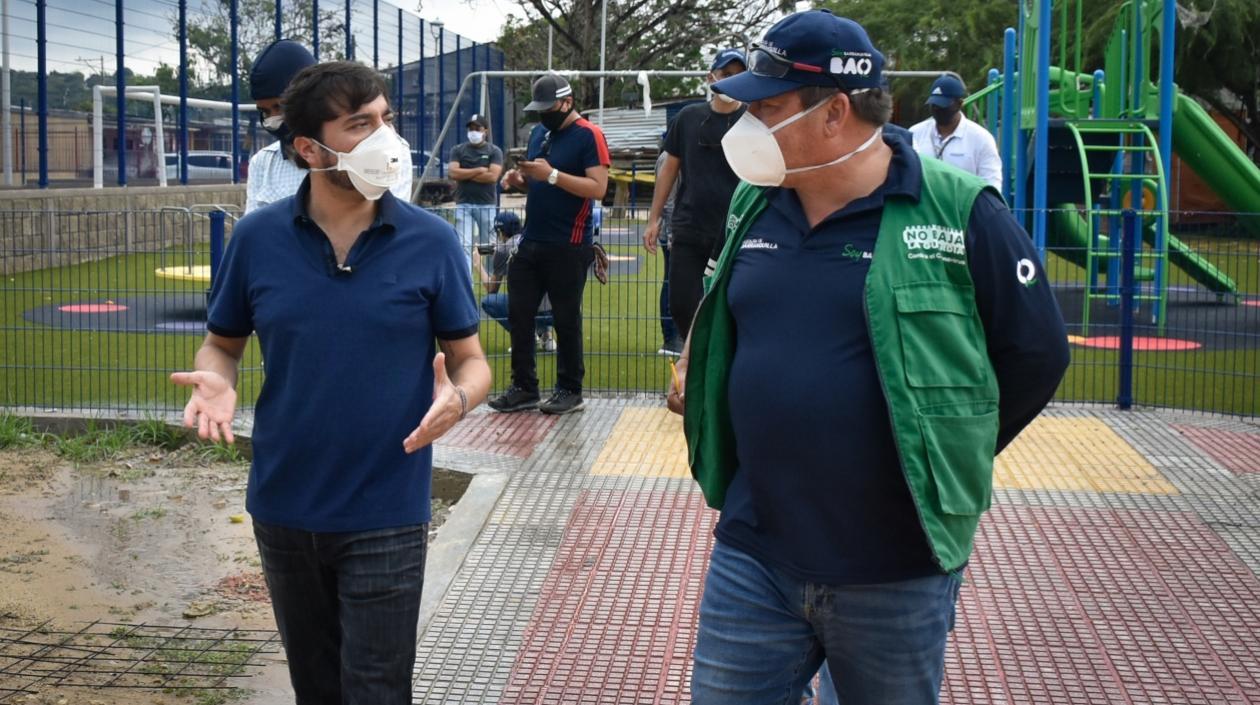 El Alcalde Jaime Pumarejo y el gerente de ADI, Alberto Salah.