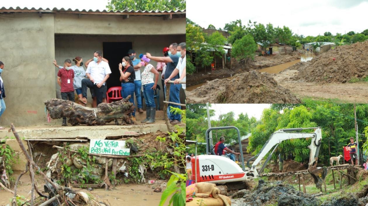 Aspecto de la zona afectada por la lluvia.