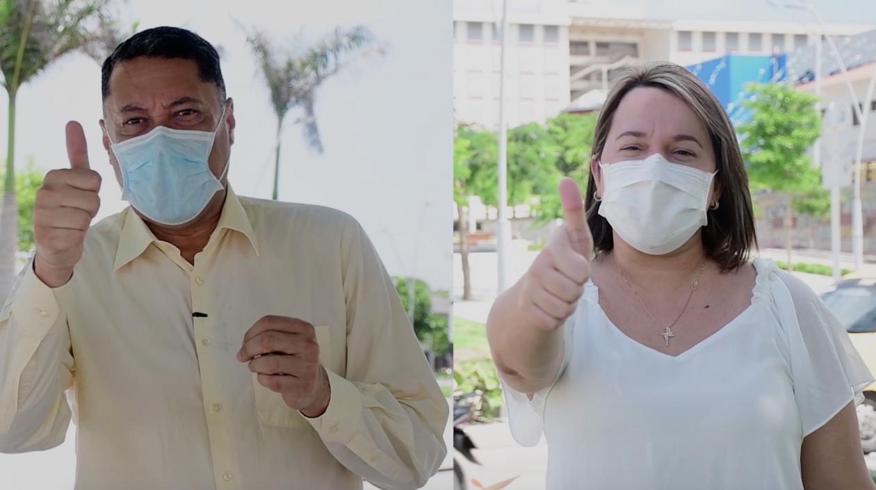 El Alto Consejero, Manuel Díaz Jimeno, y la Directora del Tránsito, Susana Cadavid.