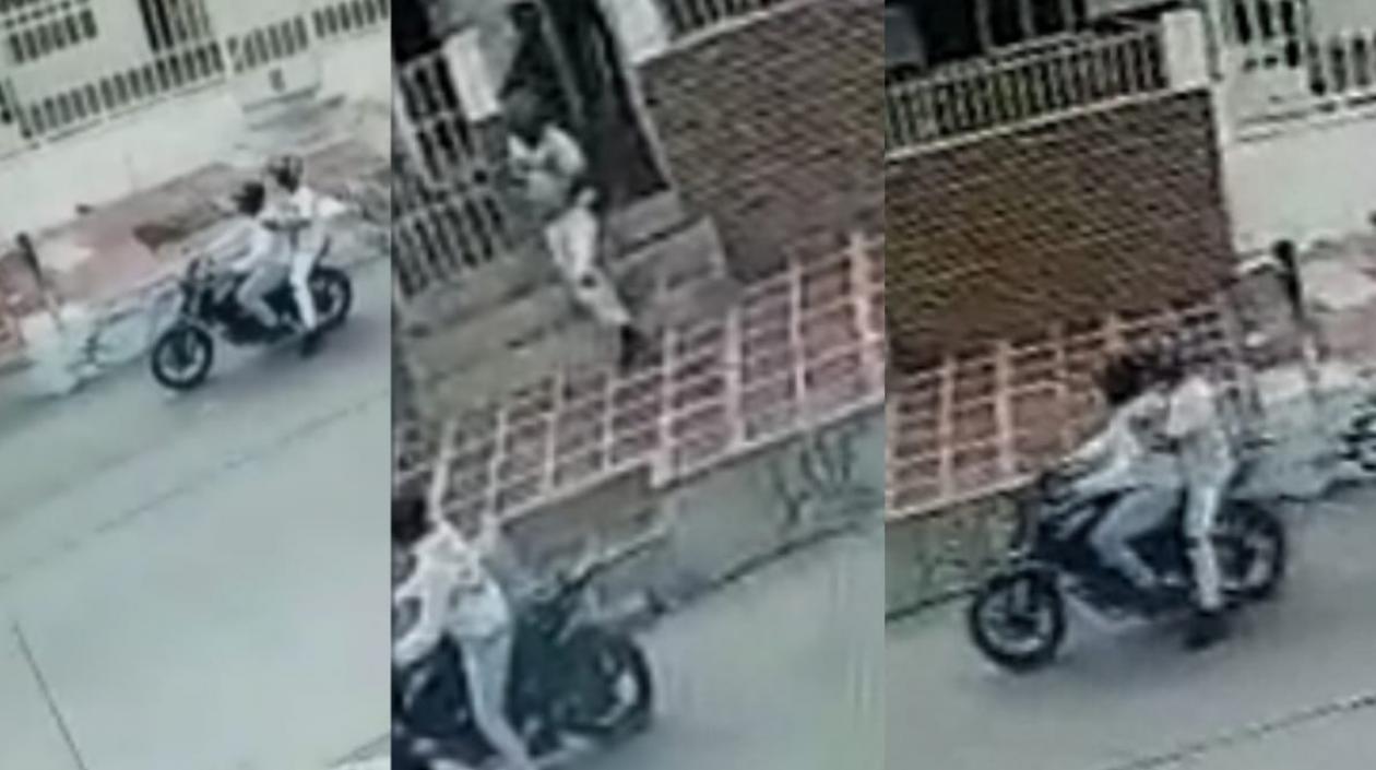 Presuntos sicarios grabados en la cámara de seguridad.