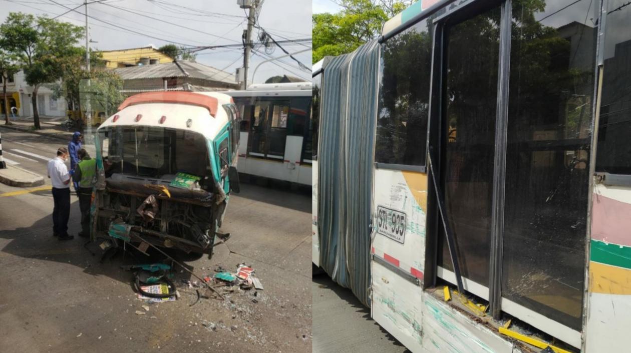 Así quedaron los vehículos tras el accidente.