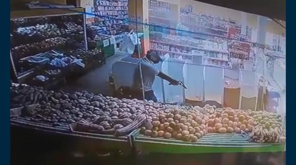 Momento del ataque sicarial.