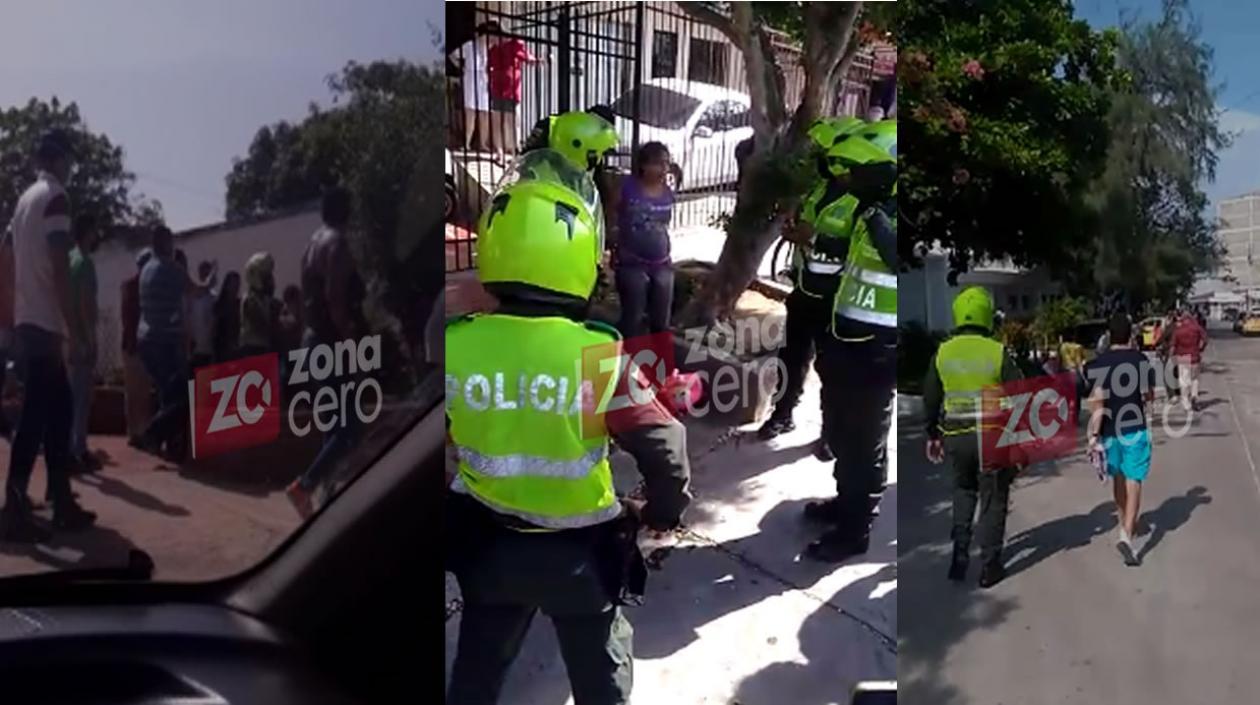 Momento de la captura de la raptora del recién nacido.