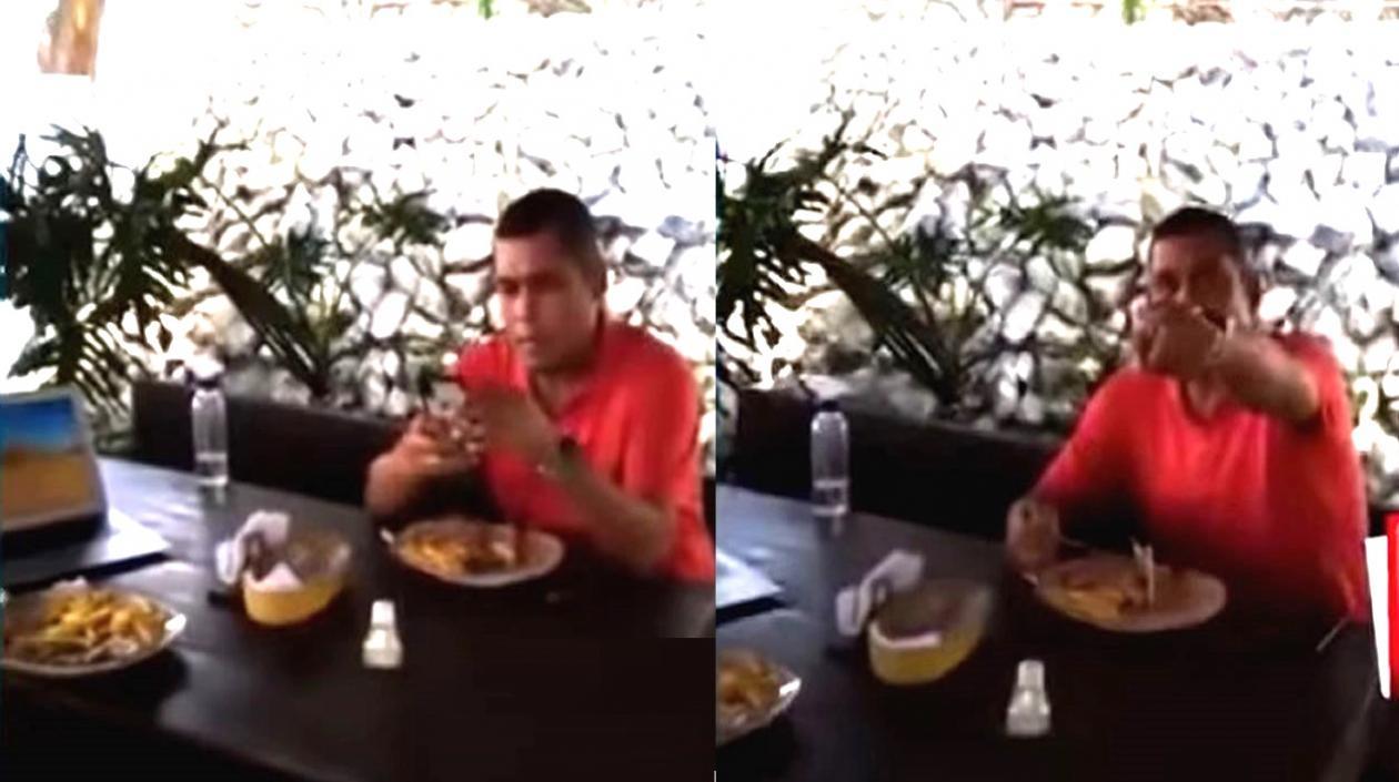 Marco Tulio Rojas, al ser sorprendido violando la cuarentena.