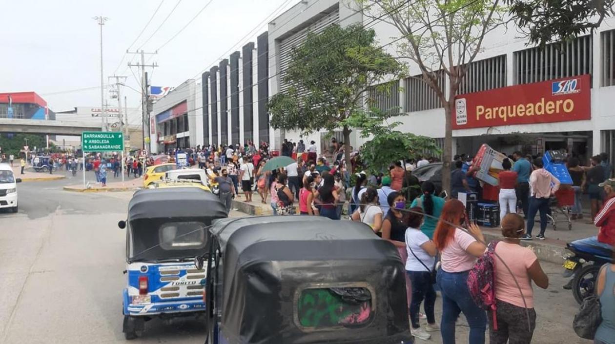 Aglomeración de personas.