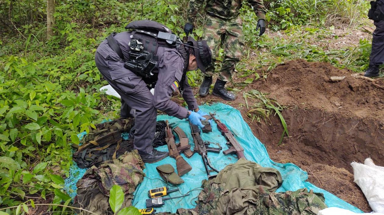 Las armas incautadas.