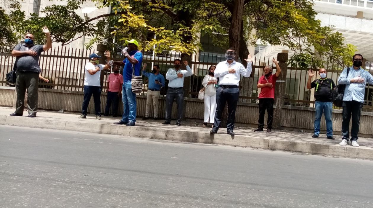 Plantón en el Centro de Barranquilla
