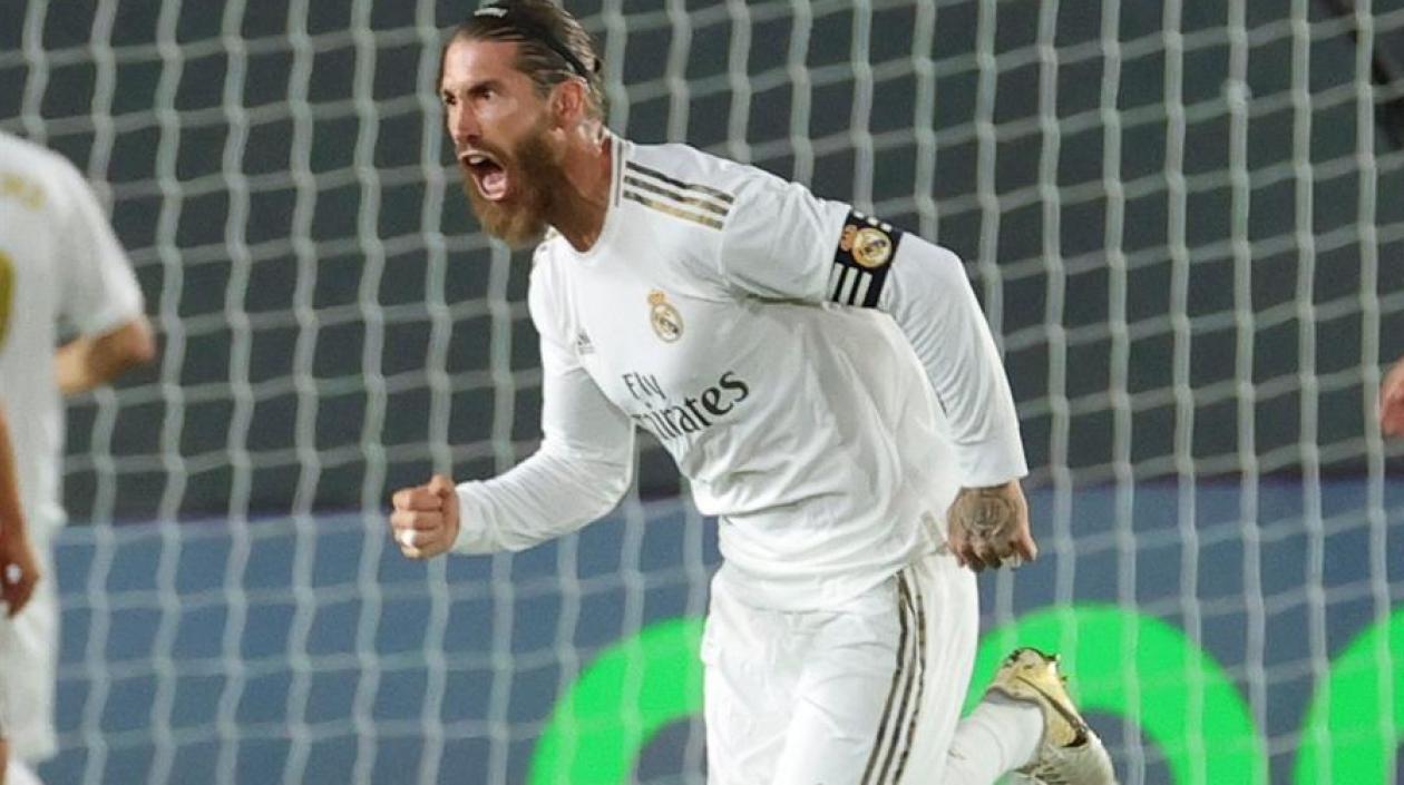 El festejo de Sergio Ramos.