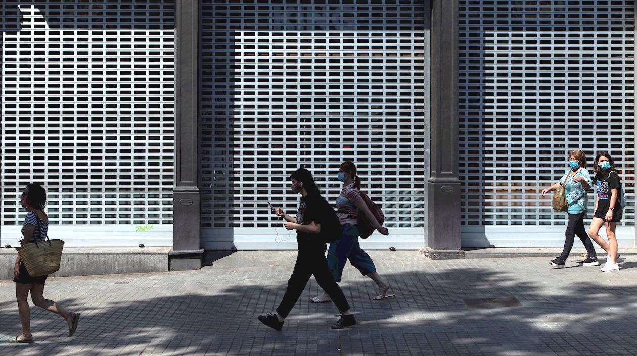 Vista de un local vacío en el centro de Barcelona. 
