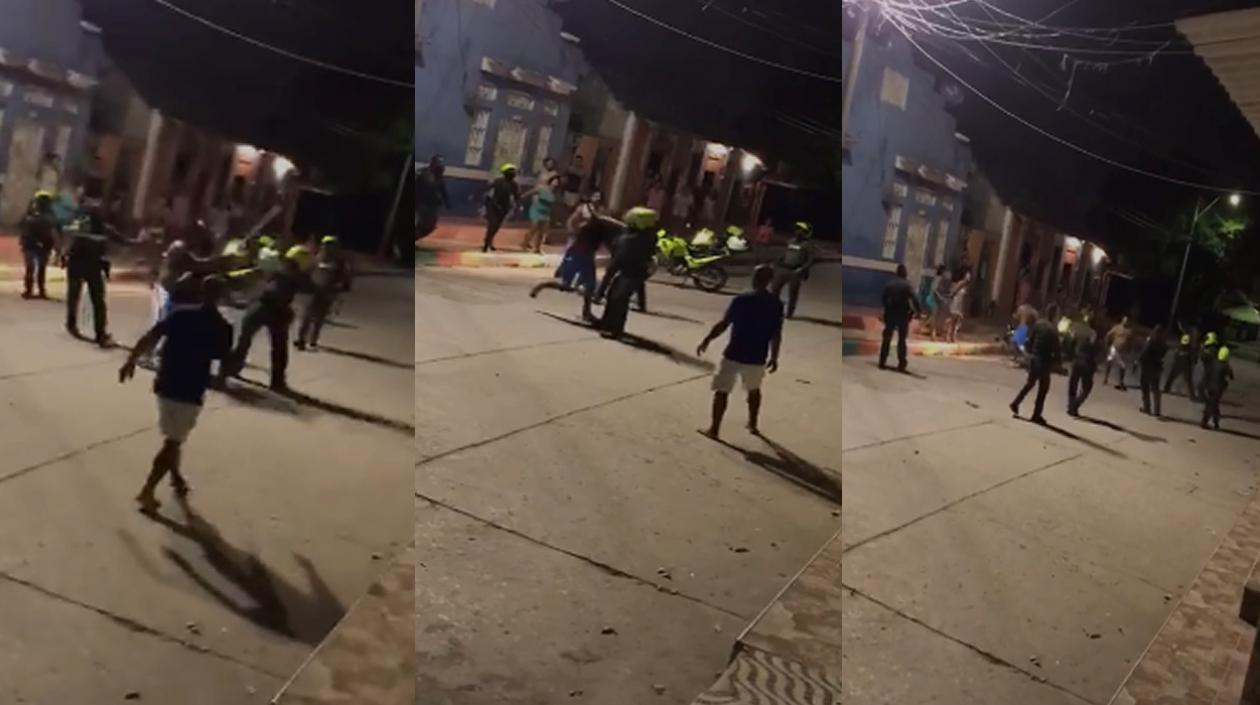 Imágenes de la agresión a los policías.