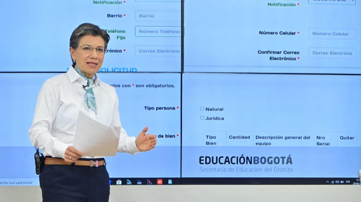 La Alcaldesa de Bogotá, Claudia López.