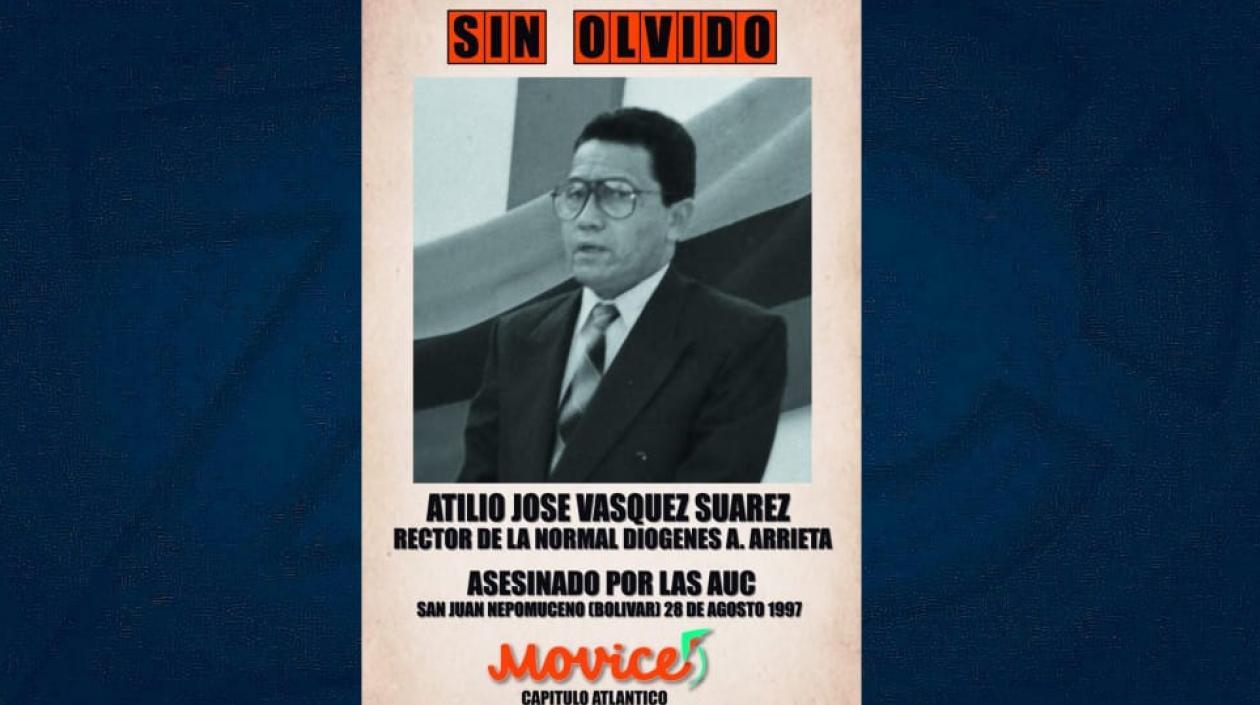 Atilio José Vásquez Suárez, el rector asesinado.