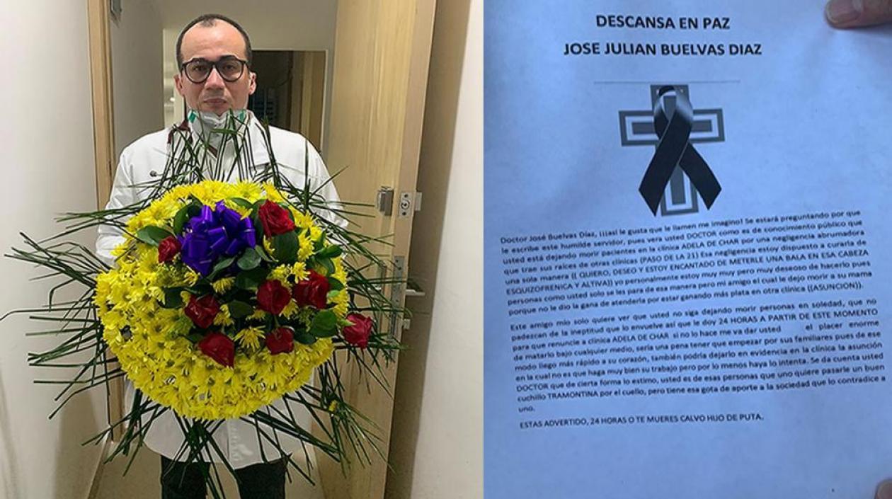 José Julián Buelvas, médico intensivista amenazado.