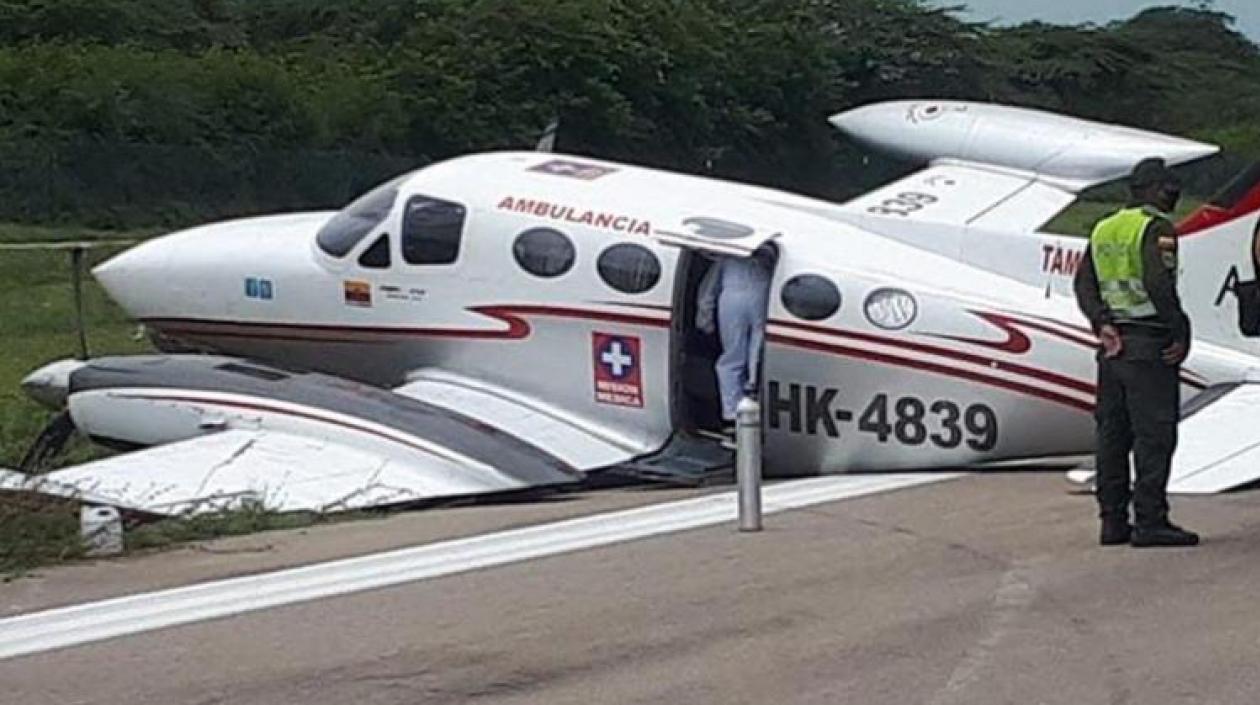 La avioneta ambulancia de la misión médica.