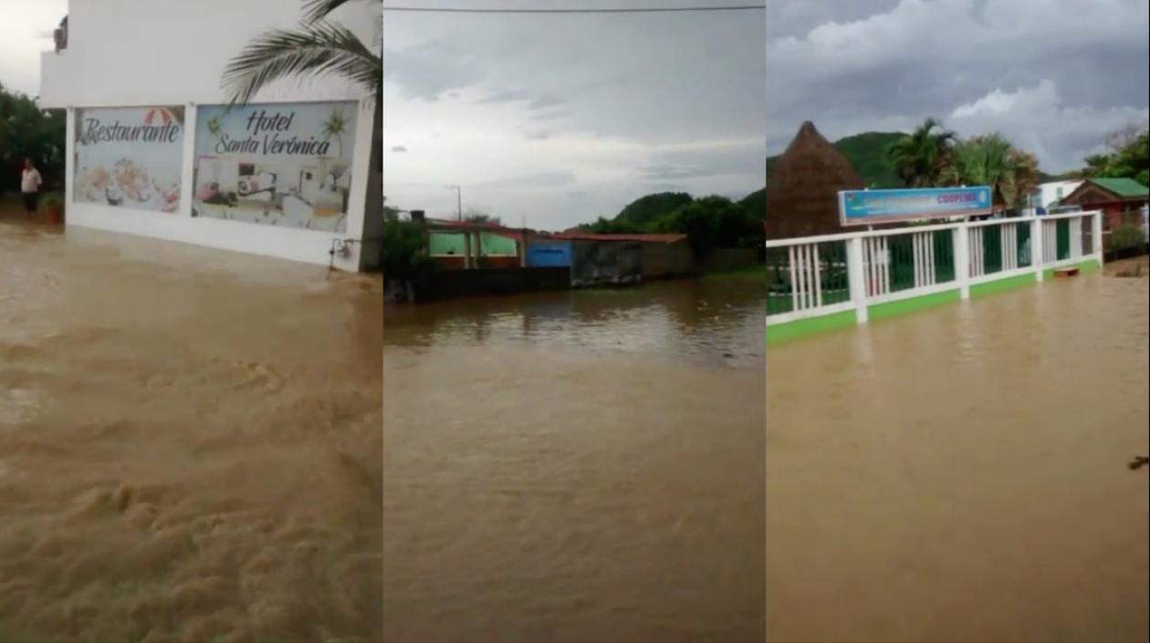 La zona inundada en la Vía al Mar.