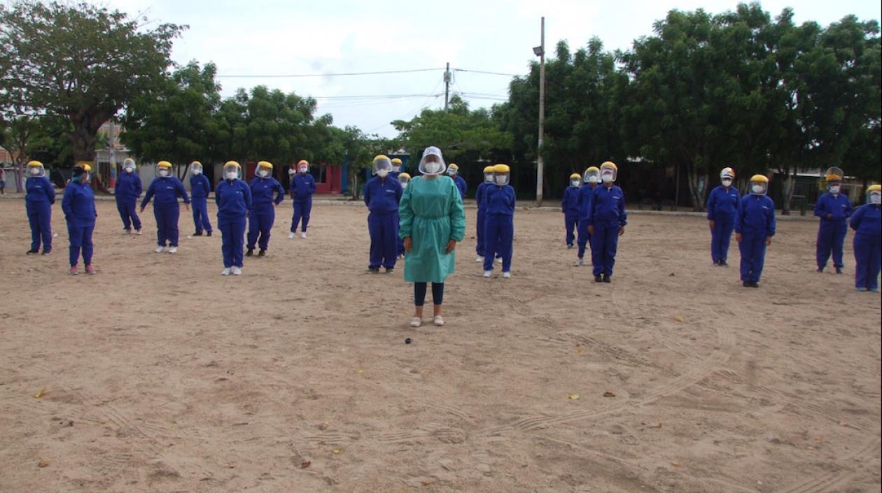 Instalación del megacerco sanitario.