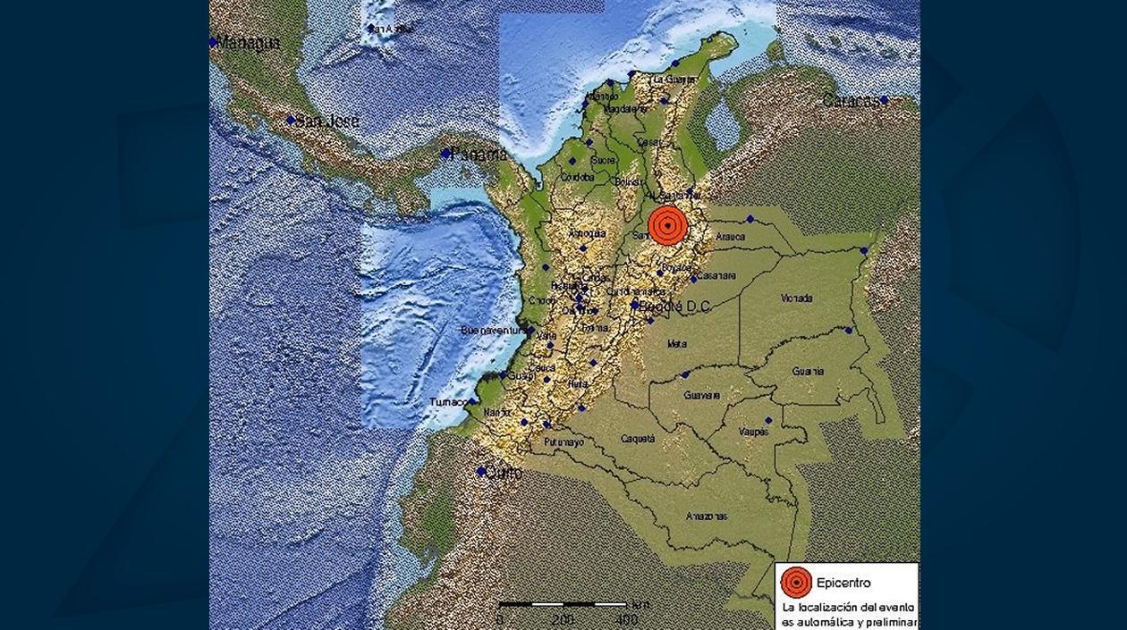 Epicentro del sismo.
