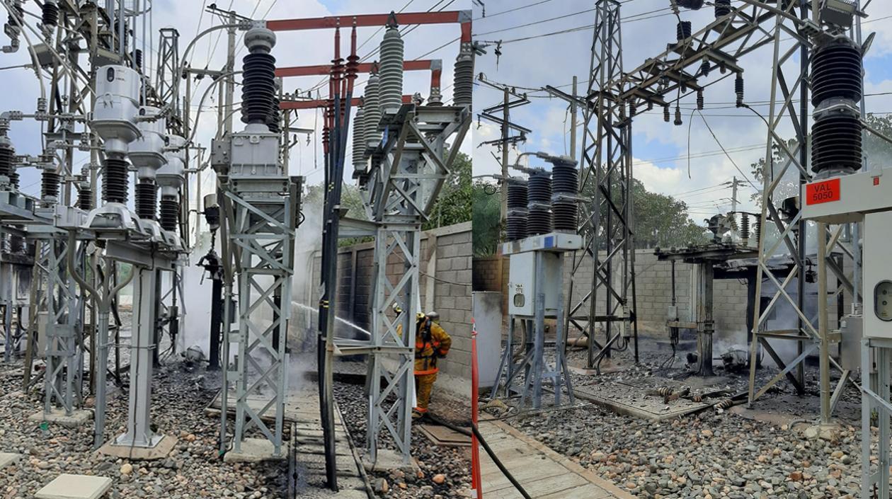 Equipos afectados en la subestación Valledupar.