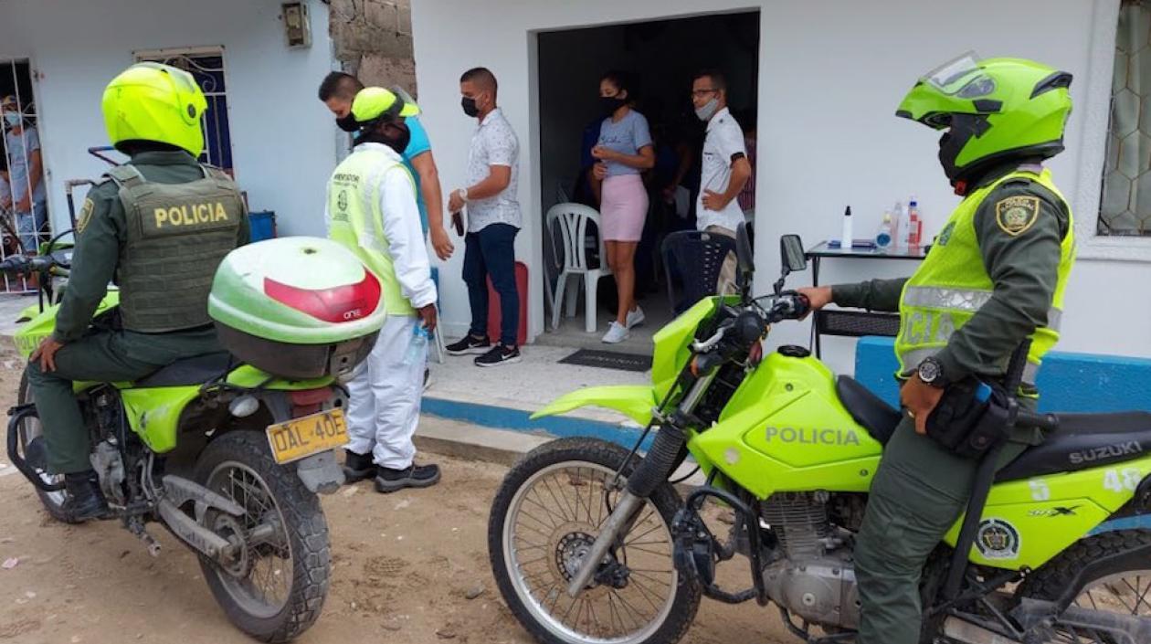 Patrullajes en el cerco sanitario del suroriente de Barranquilla.
