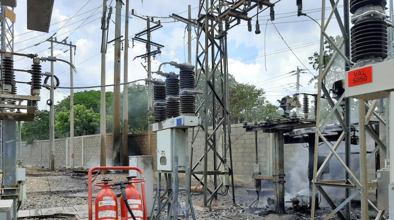 Equipos afectados en la subestación Valledupar.