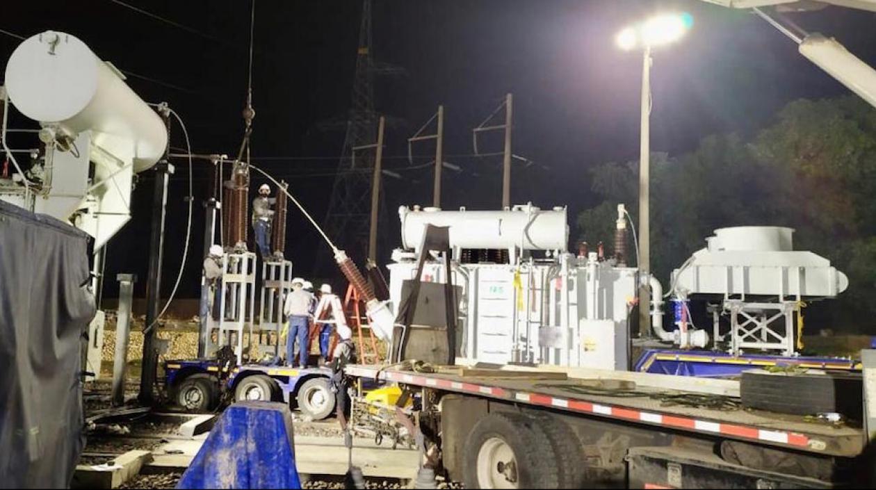 Instalación del transformador móvil.