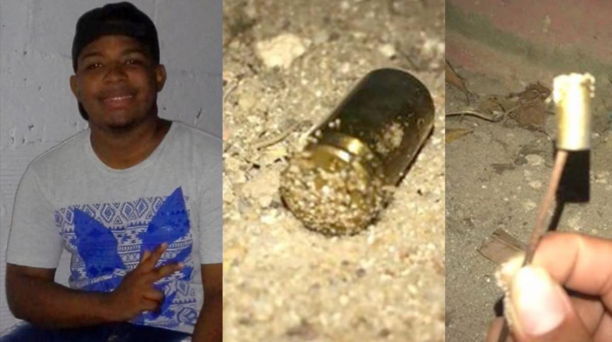 Jean Carlos Alcázar Herrera y las vainillas que quedaron en el sitio.