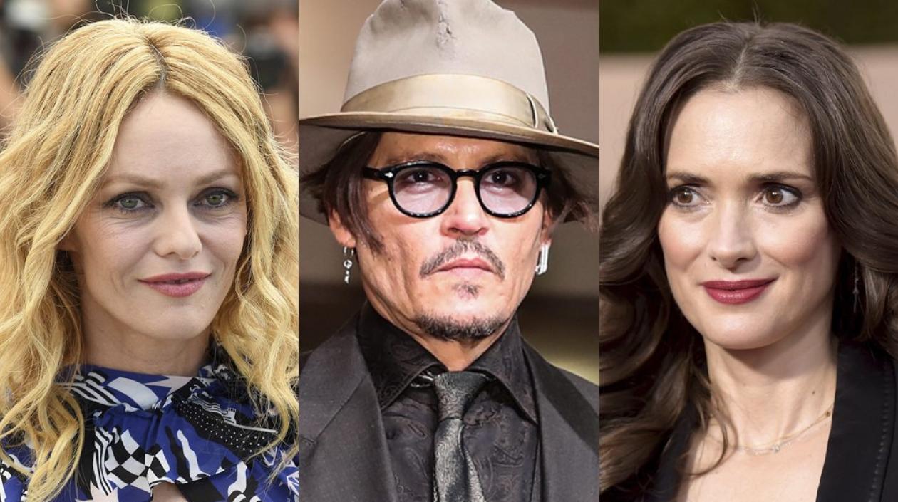 Vanessa Paradis( (izquierda), Johnny Depp y Winona Ryder.