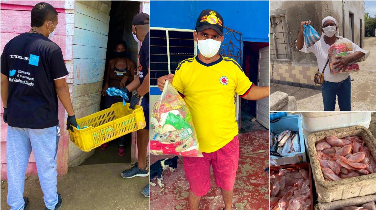 Mercado y pescado entregado por Tecnoglass en Tasajera.