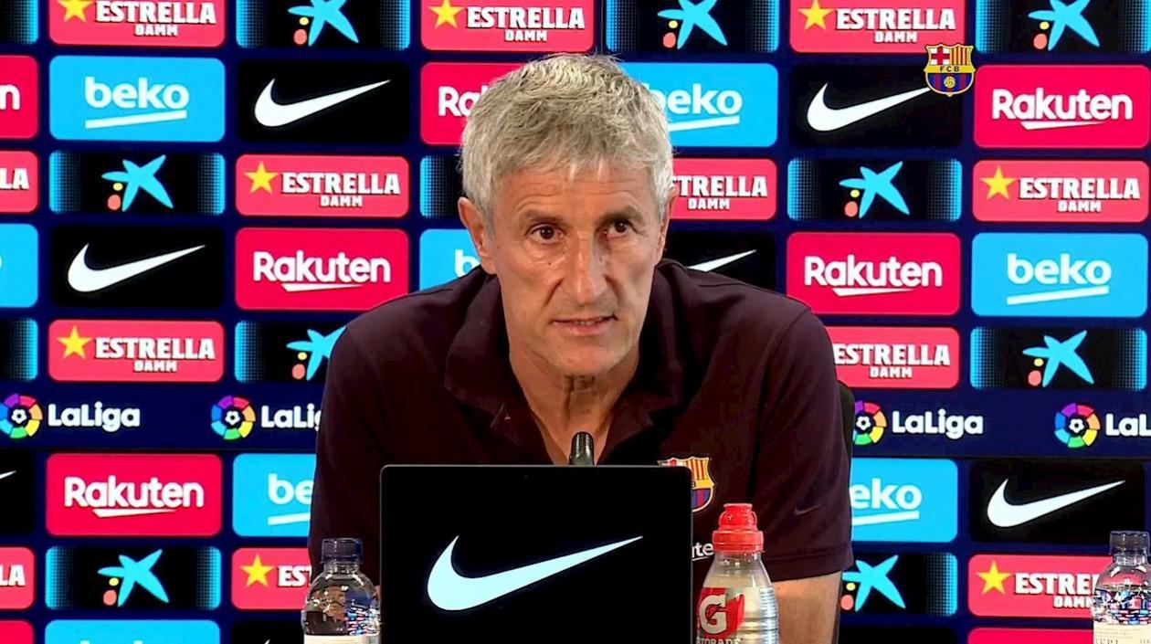 El técnico barcelonista Quique Setién.