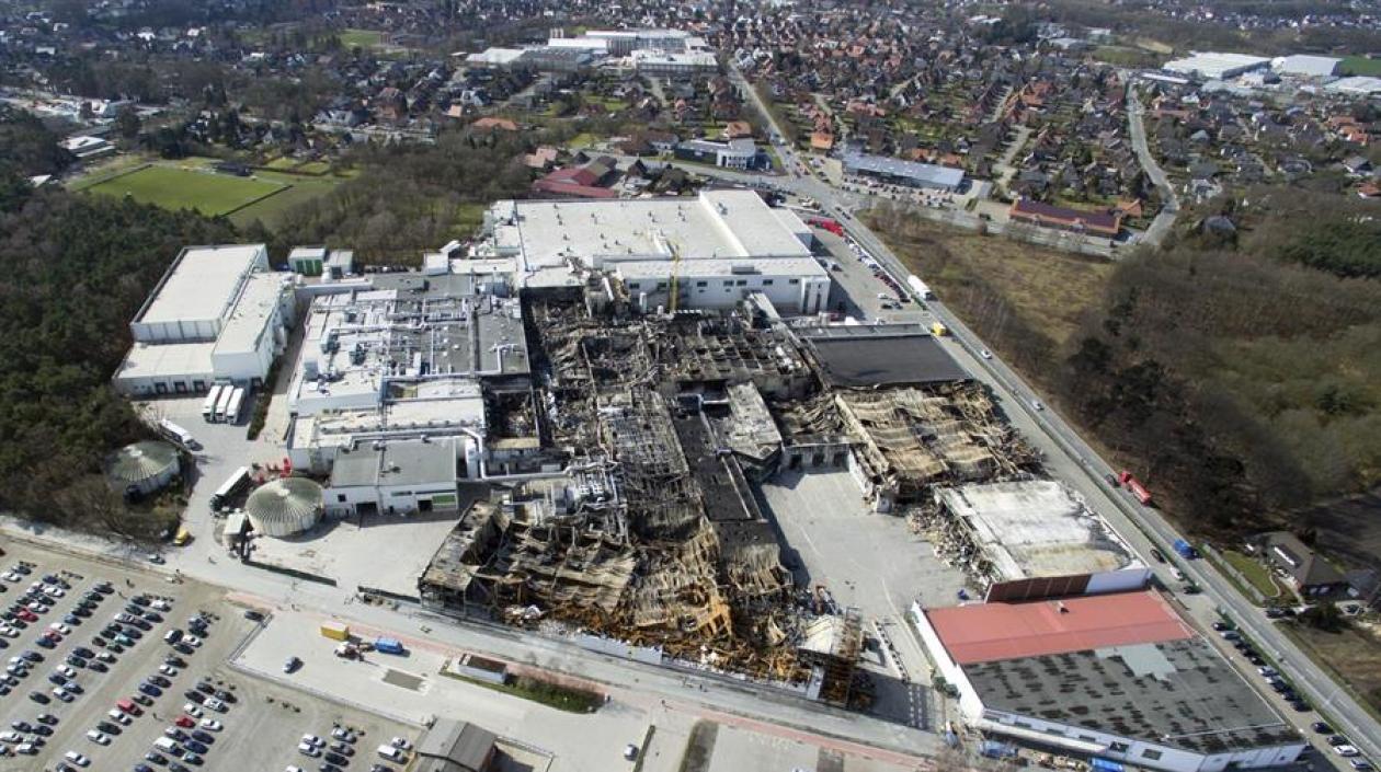 Vista aérea de la planta avícola de Lohne, en Alemania.