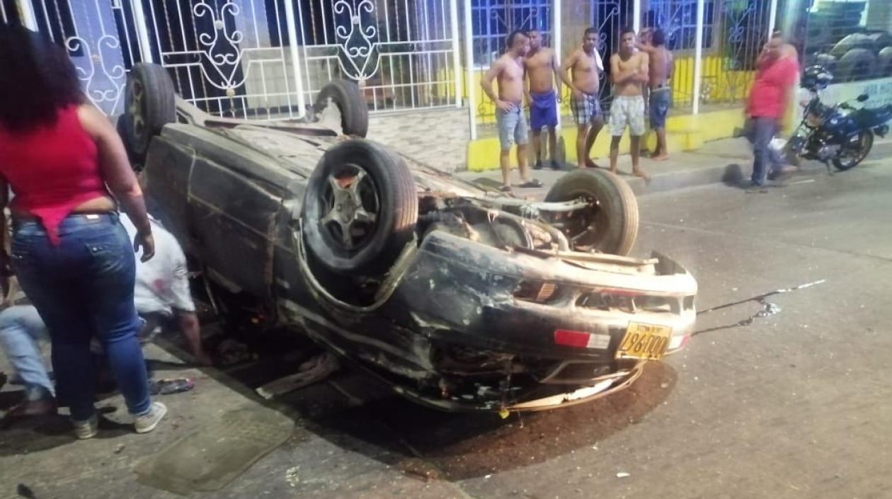 El vehículo accidentado.