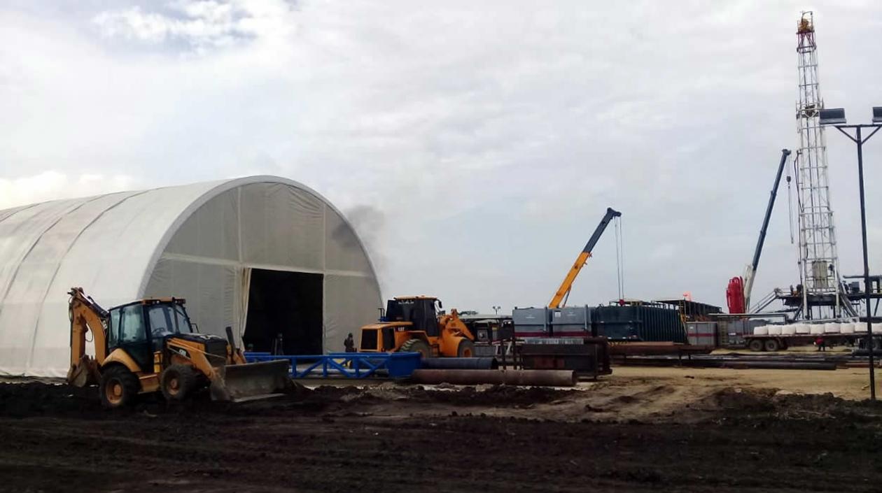 Campamento instalado en Martillo por Hocol, compañía filial de Ecopetrol. 