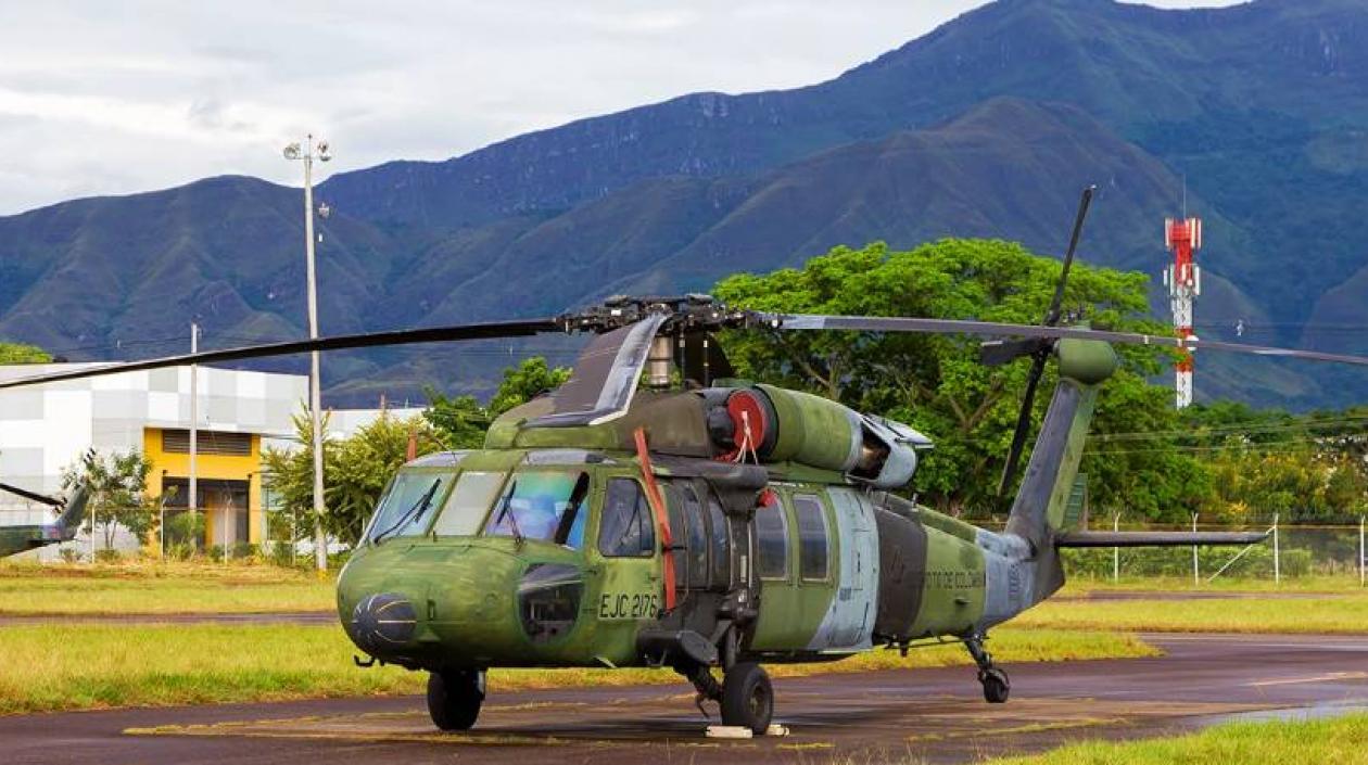 Foto del helicóptero accidentado.