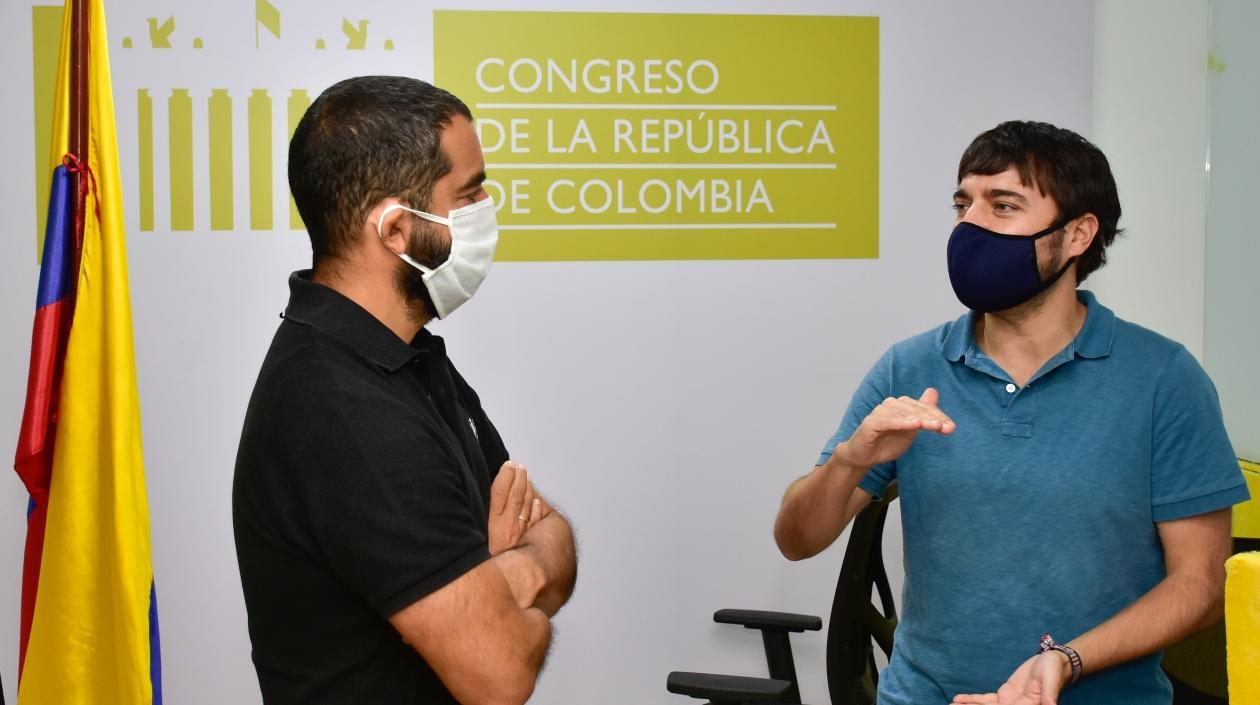 El senador Arturo Char y el Alcalde Jaime Pumarejo.