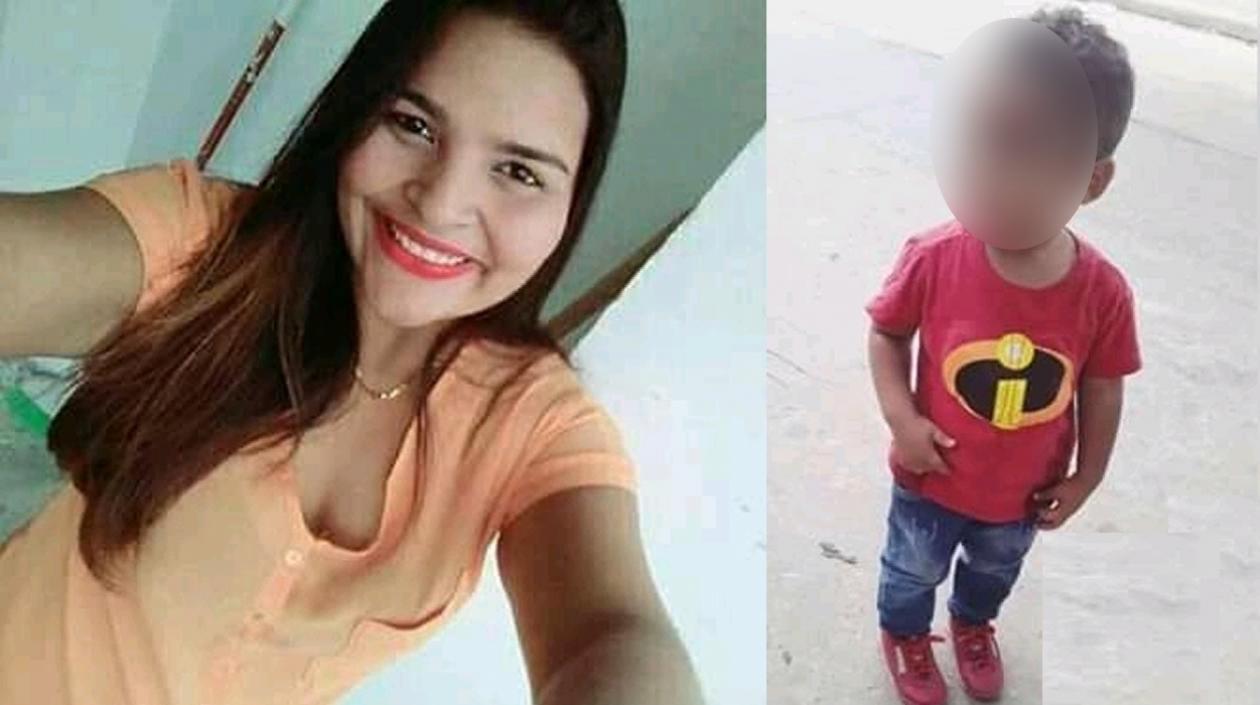 Angeli Pineda y su pequeño hijo.