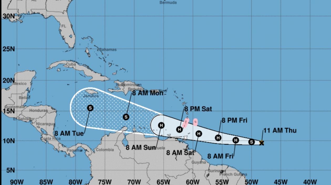 Trayectoria de la tormenta tropical 'Gonzalo'.