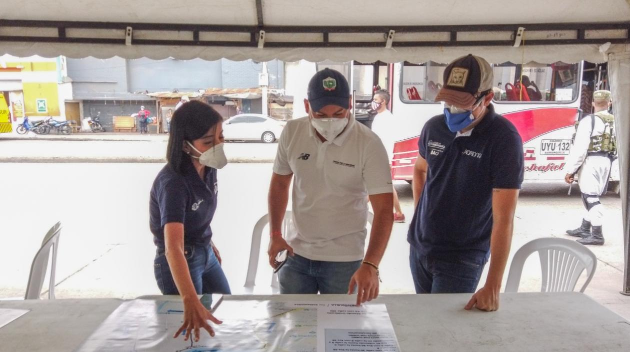 Instalación del cerco sanitario en el suroccidente de Barranquilla.