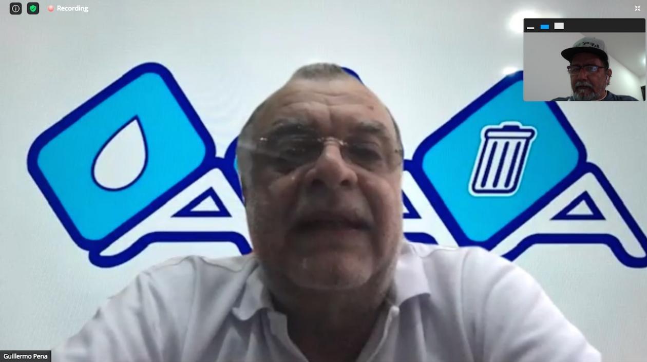 Guillermo Peña, Gerente de la Triple A, durante la rueda de prensa virtual.